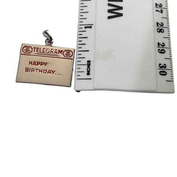 Vintage Sterling Silver Telegram Charm - Picture 3 of 4